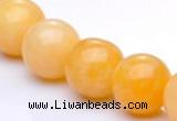 CYJ08 18mm round 16 inches yellow jade gemstone beads Wholesale