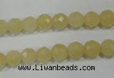 CYJ152 15.5 inches 8mm faceted round yellow jade beads wholesale