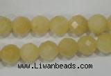 CYJ153 15.5 inches 10mm faceted round yellow jade beads wholesale