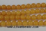 CYJ158 15.5 inches 4mm round yellow jade beads wholesale