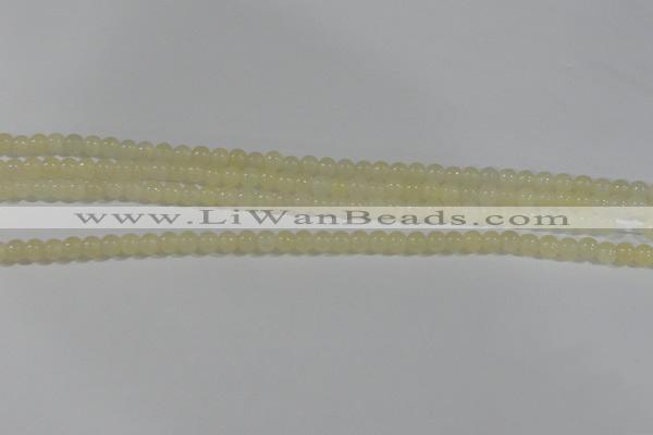 CYJ159 15.5 inches 4mm round yellow jade beads wholesale