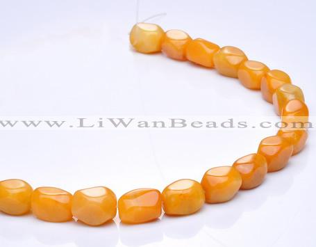 CYJ18 10*14mm irregular yellow jade gemstone beads Wholesale