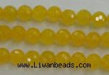 CYJ201 15.5 inches 6mm faceted round yellow jade beads wholesale