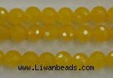 CYJ202 15.5 inches 8mm faceted round yellow jade beads wholesale