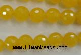 CYJ203 15.5 inches 10mm faceted round yellow jade beads wholesale