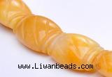 CYJ22 14*20mm flat drum yellow jade gemstone beads Wholesale