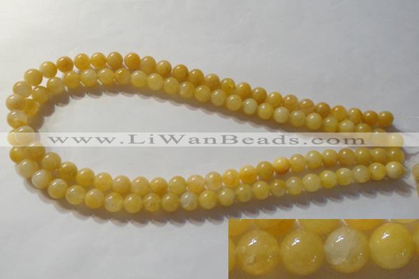 CYJ252 15.5 inches 8mm round yellow jade beads wholesale