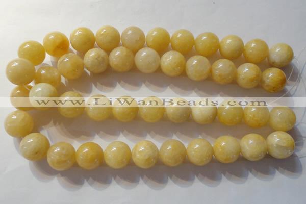 CYJ257 15.5 inches 18mm round yellow jade beads wholesale