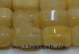 CYJ270 15.5 inches 10*14mm faceted tube yellow jade gemstone beads