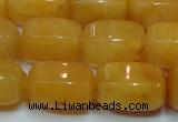 CYJ271 15.5 inches 10*14mm faceted tube yellow jade gemstone beads