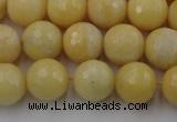 CYJ312 15.5 inches 8mm faceted round yellow jade beads wholesale