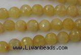 CYJ321 15.5 inches 8mm faceted round yellow jade beads wholesale