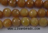 CYJ324 15.5 inches 10mm faceted round yellow jade beads wholesale