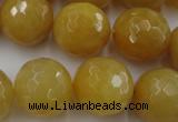 CYJ328 15.5 inches 18mm faceted round yellow jade beads wholesale