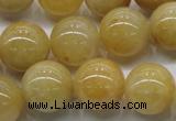 CYJ403 15.5 inches 10mm round yellow jade gemstone beads