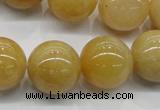 CYJ404 15.5 inches 12mm round yellow jade gemstone beads