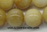 CYJ406 15.5 inches 16mm round yellow jade gemstone beads