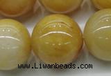 CYJ408 15.5 inches 20mm round yellow jade gemstone beads