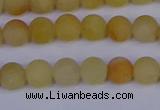 CYJ601 15.5 inches 6mm round matte yellow jade beads wholesale