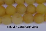 CYJ603 15.5 inches 10mm round matte yellow jade beads wholesale