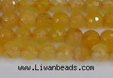 CYJ638 15.5 inches 4mm faceted round yellow jade beads wholesale