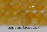 CYJ639 15.5 inches 6mm faceted round yellow jade beads wholesale