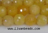 CYJ641 15.5 inches 10mm faceted round yellow jade beads wholesale