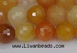 CYJ649 15.5 inches 12mm faceted round mixed yellow jade beads