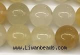 CYJ657 15 inches 8mm round yellow jade beads