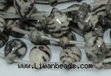 CZJ12 16 inches 10*14mm flat teardrop zebra jasper gemstone beads