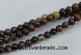 CZJ168 15.5 inches 4mm round iron zebra jasper beads wholesale