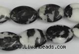 CZJ220 15.5 inches 13*18mm oval black & white zebra jasper beads