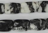 CZJ226 15.5 inches 13*18mm rectangle black & white zebra jasper beads