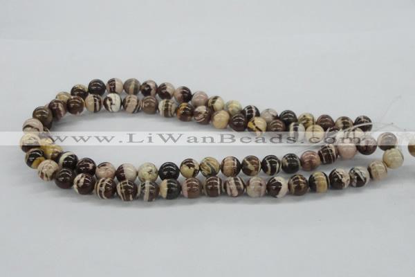 CZJ251 15.5 inches 10mm round zebra jasper beads wholesale