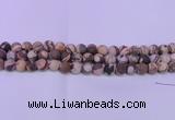 CZJ264 15.5 inches 12mm round matte zebra jasper beads