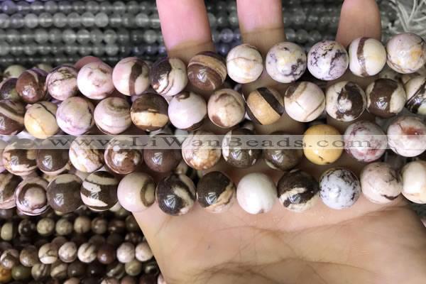 CZJ293 15.5 inches 10mm round brown zebra jasper beads wholesale