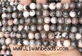 CZJ298 15.5 inches 8mm round pink zebra jasper beads wholesale