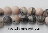 CZJ403 15.5 inches 10mm round pink zebra jasper beads wholesale