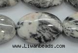 CZJ54 16 inches 22*30mm oval zebra jasper gemstone beads wholesale