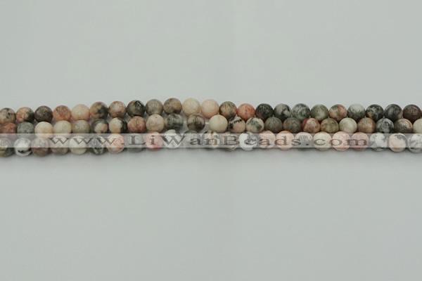 CZJ550 15.5 inches 4mm round pink zebra jasper beads wholesale