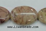 CZJ84 16 inches 22*30mm oval red zebra jasper beads wholesale