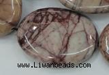 CZJ85 16 inches 30*40mm oval red zebra jasper beads wholesale