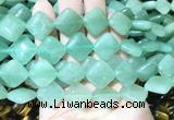 DOBS04 15 inches 15mm diamond green aventurine gemstone beads wholesale