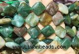 DOBS05 15 inches 15mm diamond indian agate gemstone beads wholesale