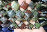 DOBS21 15 inches 15mm diamond dragon blood jasper gemstone beads wholesale