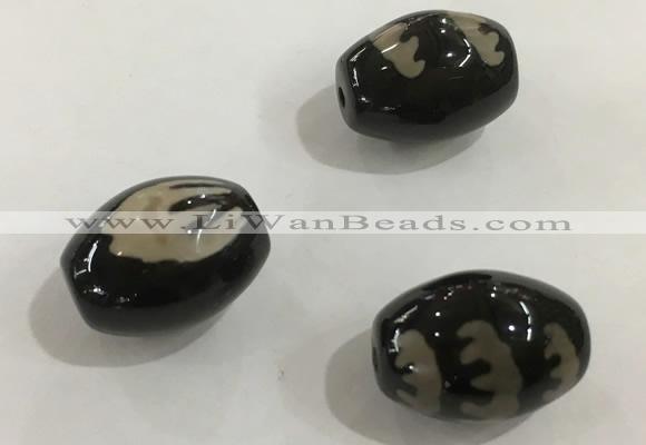 DZI353 10*14mm drum tibetan agate dzi beads wholesale