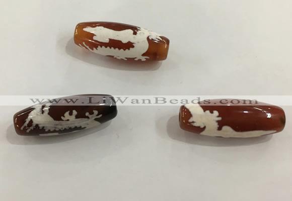 DZI523 10*30mm drum tibetan agate dzi beads wholesale