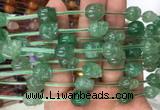 FGBS103 15 inches 10mm carved skull green strawberry quartz beads wholesale