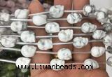 FGBS114 15 inches 10mm carved skull white howlite beads wholesale