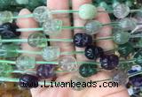 FGBS131 15 inches 12mm carved skull fluorite beads wholesale